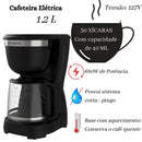 Cafeteira Elétrica 1,2 L 30 Xícaras Compacta Unitermiv