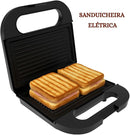 Sanduicheira Elétrica Preta 750W Potência Antiaderente Alça Isotérmica Trava de segurança Unitermi (PRETO)