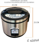 Panela de arroz elétrica 6 xícaras Legumes Multifuncional com Cesto Colher Copo Medidor Unitermi (INOX)