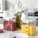 Pote hermético, copo medidor, bico dosador, cozinha, medicamentos, multiuso, lavanderia, armazenamento prático, organizador compacto