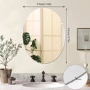 16.5x10.6 Acrylic Unbreakable Oval Wall Mirror in Unframed Light Decorative Bathroom Bedroom Living Room Kitchen