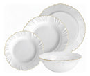 Aparelho Jantar Hauskraft Lidia Opalino 16 Pecas Fio Ouro