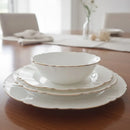 Aparelho Jantar Hauskraft Lidia Opalino 16 Pecas Fio Ouro