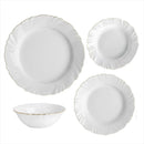 Aparelho Jantar Hauskraft Lidia Opalino 16 Pecas Fio Ouro