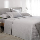 Conjunto de cama de casal Buddemeyer, 7 peças, novo, em cores, com colcha de cetim prateado 078