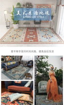 American Retro Living Room Decoration Carpet Minimalist Bedside Rugs for Bedroom Large Area Non-Slip Mat Washable Lounge Rug