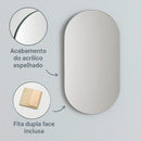 15x25CM Multi-purpose Oval Rectangular Acrylic Base Mirror Decorative With Double-sided Adhesive