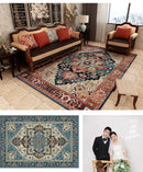 American Retro Living Room Decoration Carpet Minimalist Bedside Rugs for Bedroom Large Area Non-Slip Mat Washable Lounge Rug
