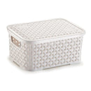 Caixa Organizadora 2L com Tampa – Plástico PP Estilo Rattan Resistente