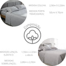 Conjunto de cama de casal Buddemeyer, 7 peças, novo, em cores, com colcha de cetim prateado 078