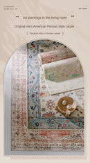 American Retro Carpets for Living Room Soft Fluffy Bedroom Decor Bedside Carpet Home Washable Rug Thicken Plush Lounge Floor Mat